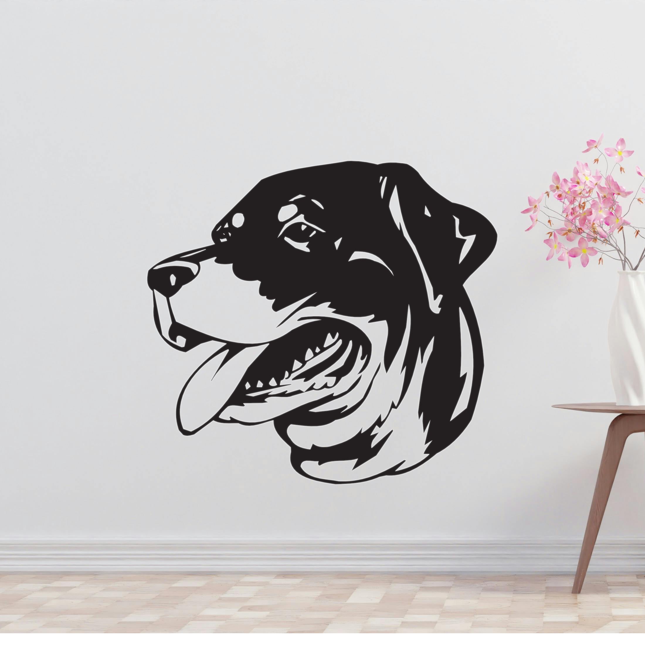 Rottweiler Dog Removable Vinyl Decal Matte Finish Home Decor for Indoor Walls