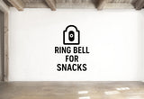 Ring Bell For Snacks - Doorbell Hospitality Wall Decal Vinyl Sticker Removable