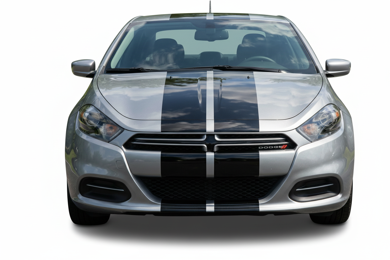 Dual 10" Racing Stripes Air Release Self Healing Vinyl fits Dodge Dart 2012-2016
