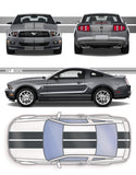 GT 500 Dual 11" Racing Stripes Self Healing Vinyl fits Ford Mustang 2010 to 2014
