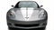 Chevy Corvette C6 ZR1 dual 15-inch racing stripes in white, front view
