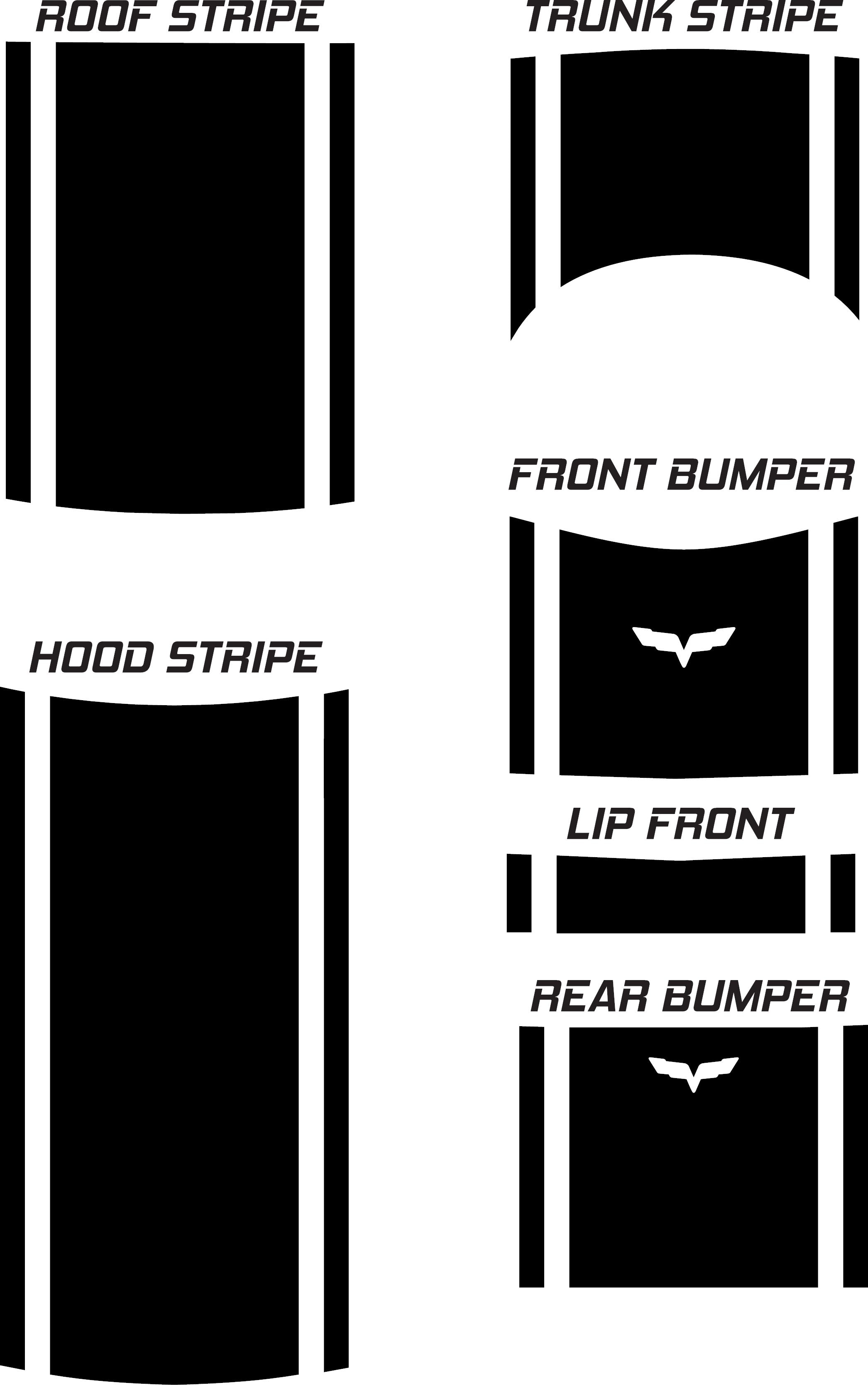 20" Racing Stripes w/pins Self Healing fits Chevrolet Corvette C6 ZR1 2005 2013