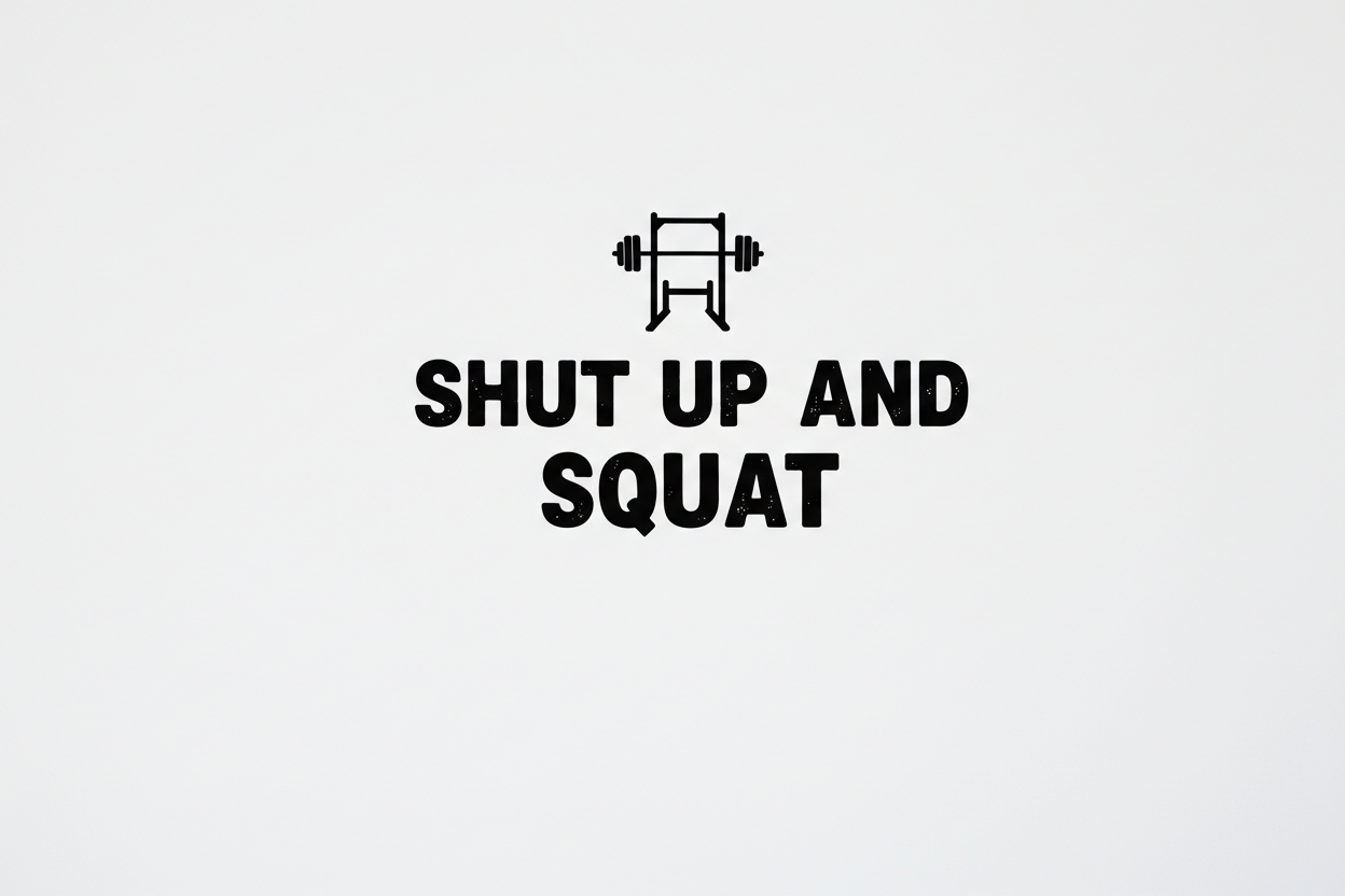 Shut Up And Squat fitness wall decal design