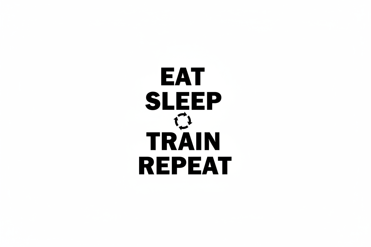 Eat Sleep Train Repeat fitness wall decal design