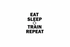 Eat Sleep Train Repeat fitness wall decal design