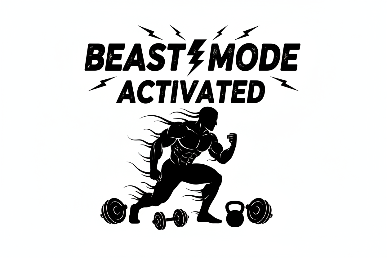 Beast Mode Activated fitness wall decal design