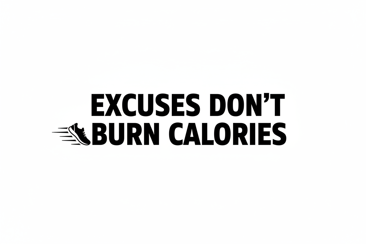 Excuses Don't Burn Calories fitness wall decal design