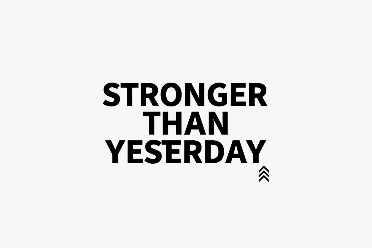 Stronger Than Yesterday fitness wall decal design