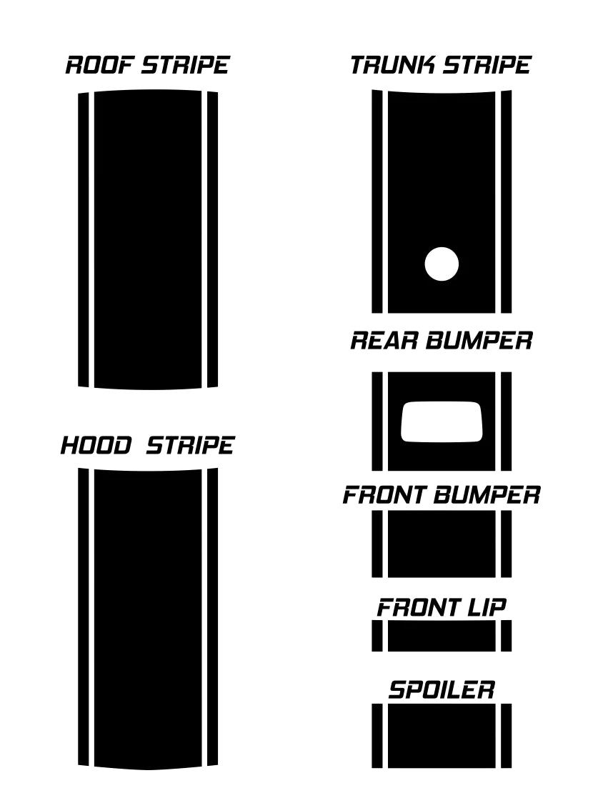 20" Racing Stripe w/pins Self Healing Vinyl fits Ford Mustang 2005 to 2009