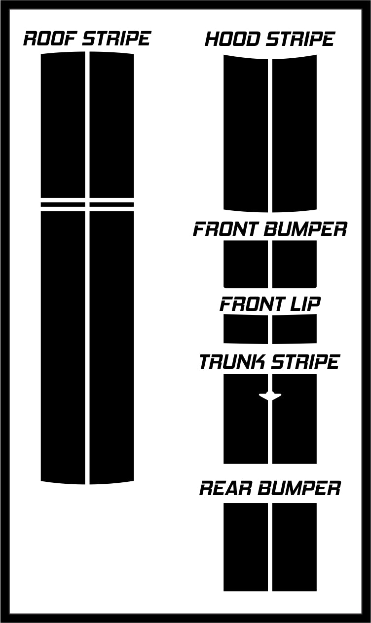 Dual 10" Racing Stripes Self Healing Vinyl fits Mini Cooper 2007 to 2014