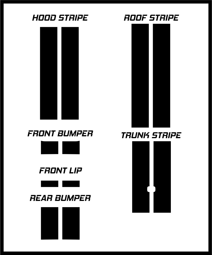 Dual 10" Racing Stripes Self Healing Vinyl fits Honda Accord 2003 to 2007