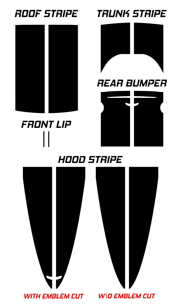 Dual 15" Racing Stripes Self Healing Vinyl fits Chevy Corvette C6 ZR1 2005 to 13