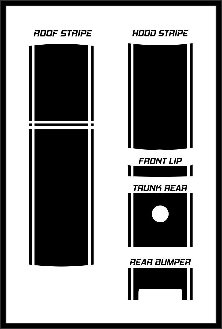 20" Racing Stripe w/pins Self Healing Vinyl fits Volkswagen GTI MK5 2004 to 2008