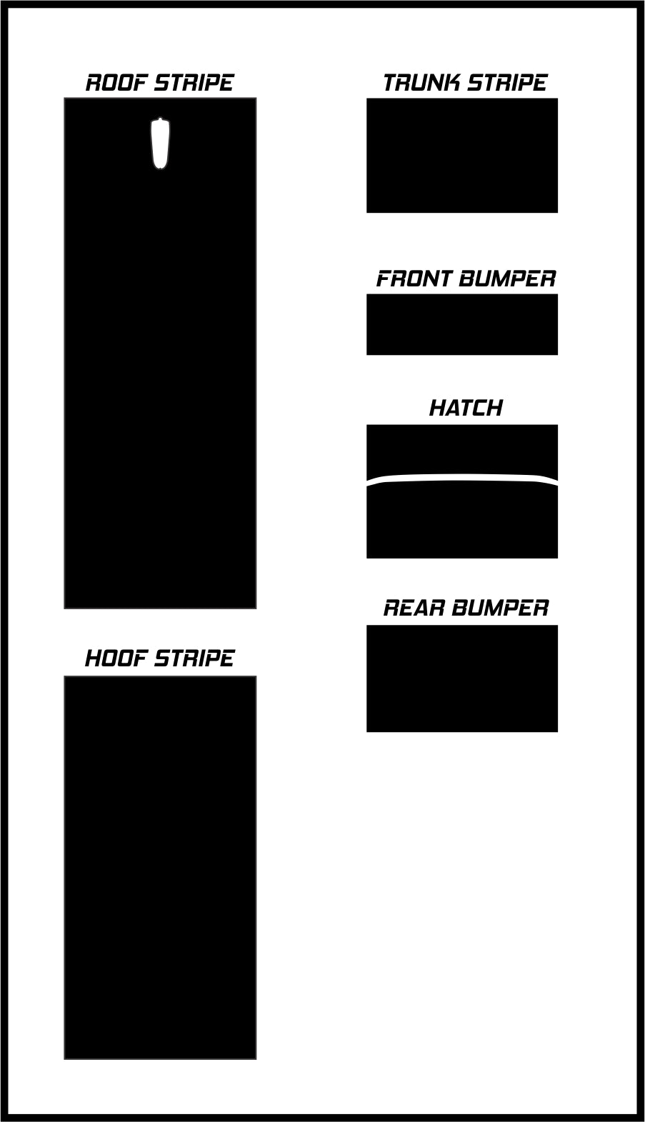 25" Racing Stripe Self Healing Vinyl fits Honda Civic Hatchback 2021 +