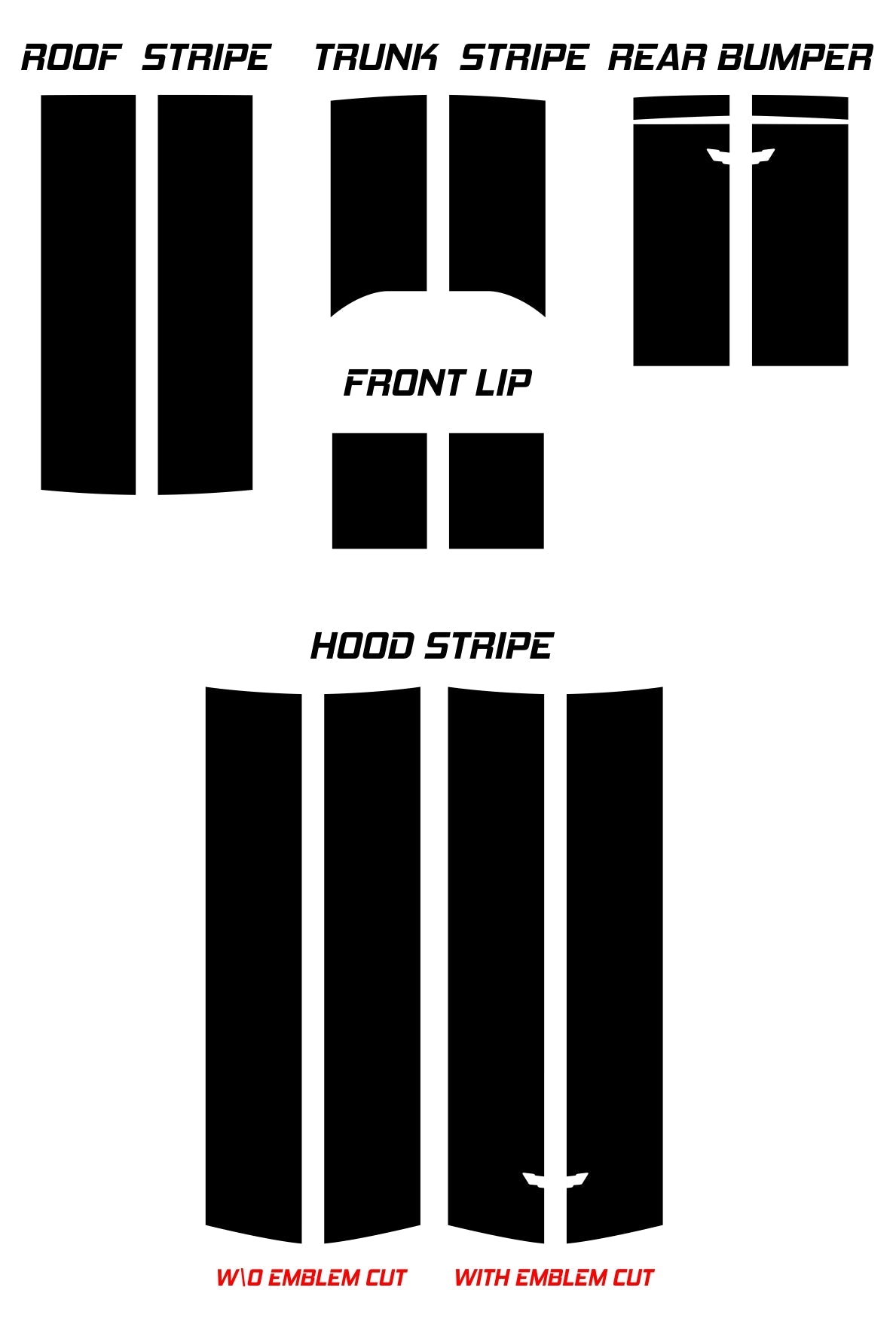 Dual 10" Racing Stripes Self Healing fits Chevrolet Corvette C6 ZR1 2005 to 2013