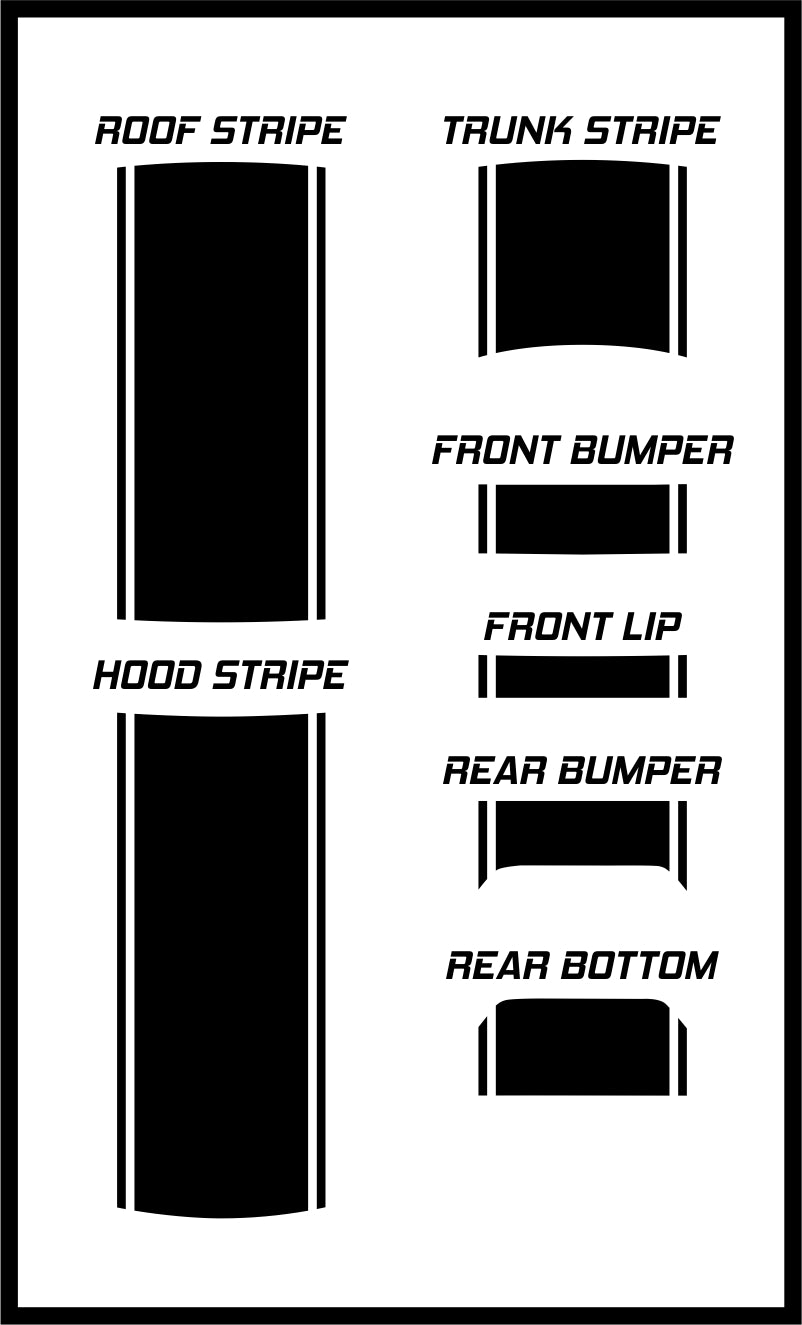 20" Racing Stripe w/pins Self Healing Vinyl fits Ford Mustang 2015 to 2023
