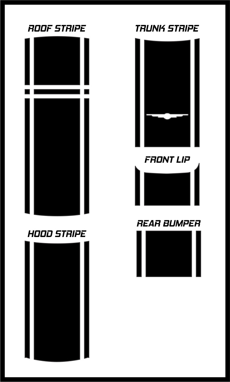 20" Racing Stripes w/pins Self Healing Vinyl fits Chrysler 300 2005 to 2010