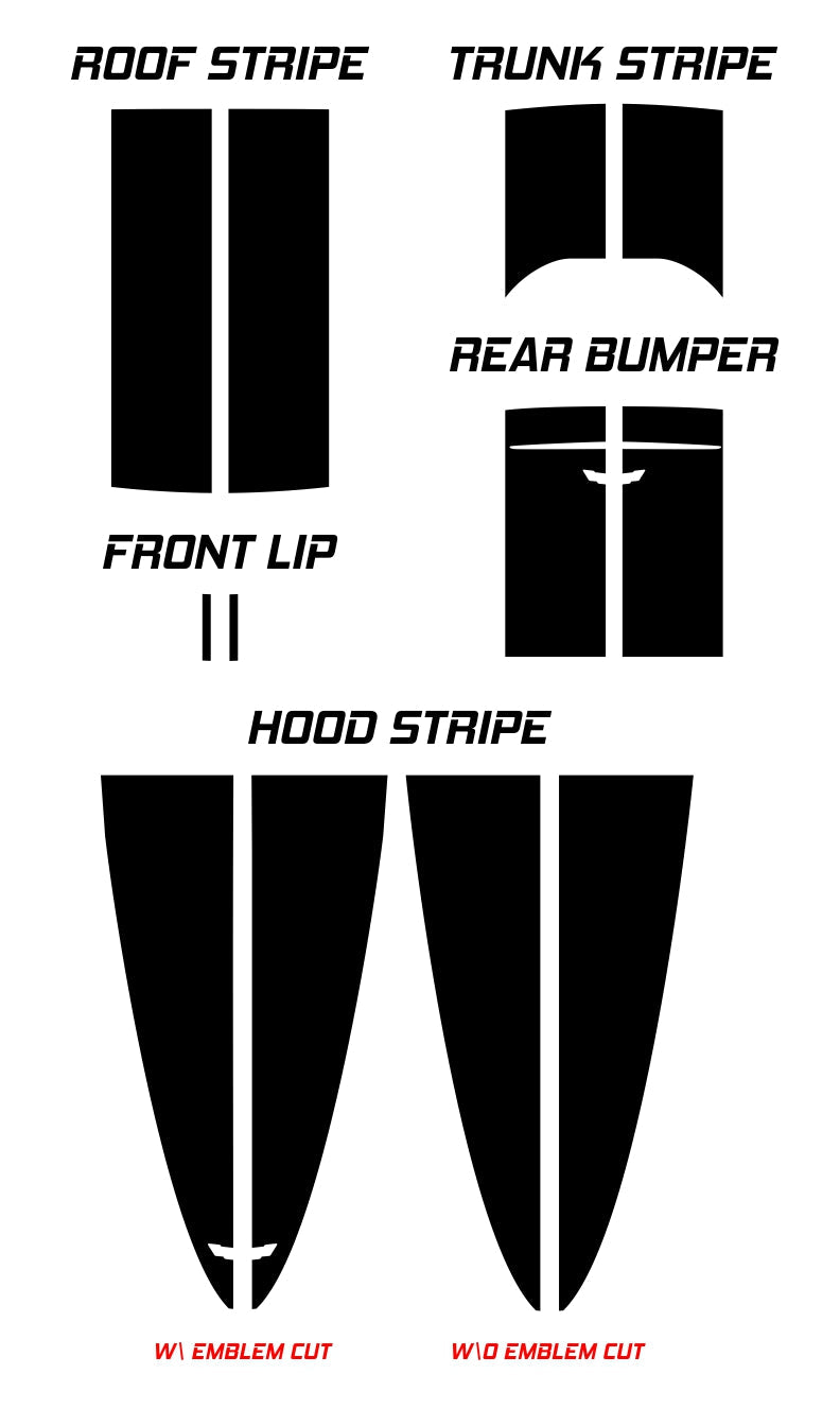 Dual 12" Racing Stripes Self Healing Vinyl fits Chevy Corvette C6 ZR1 2005 to 13