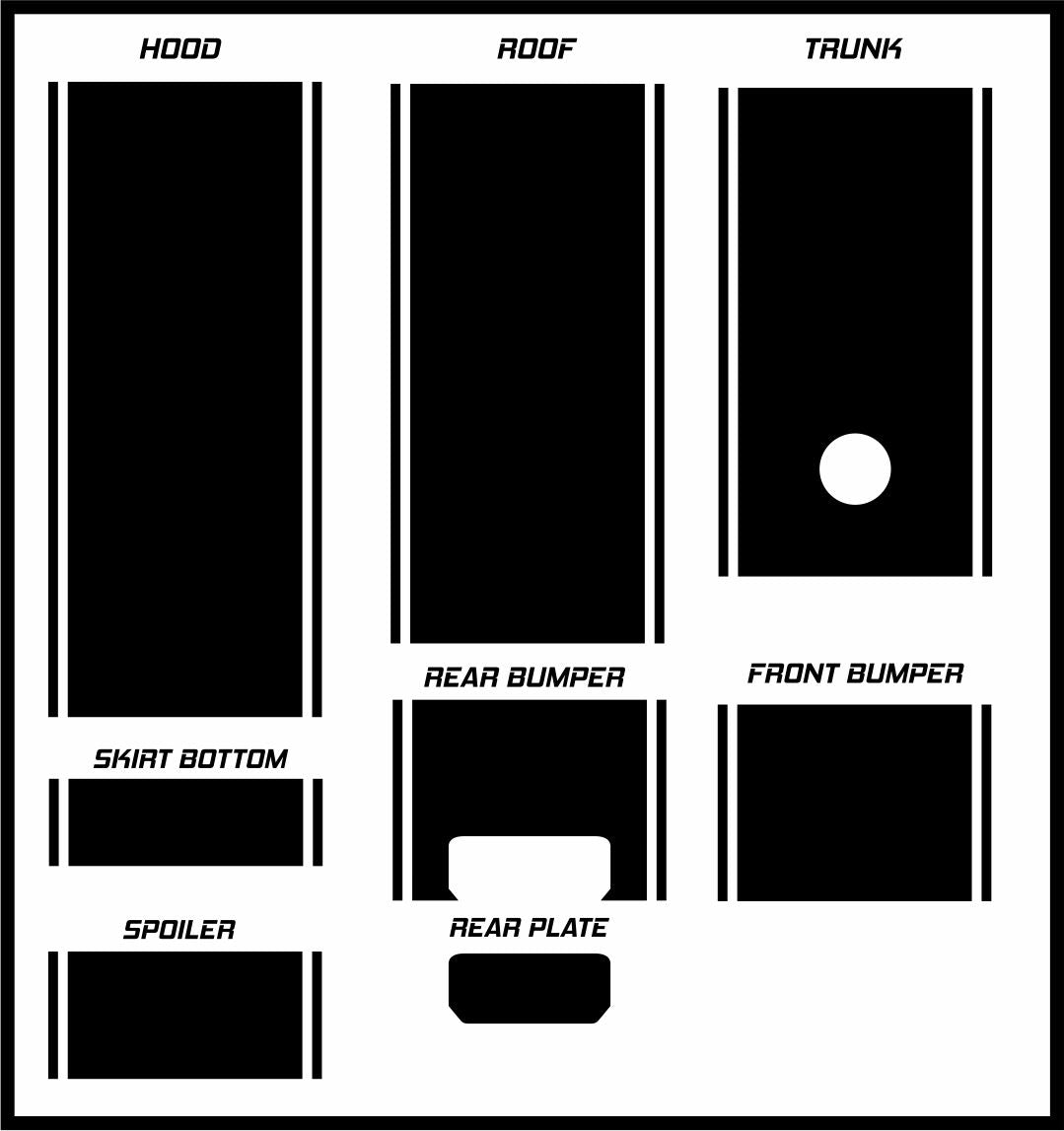 24" Racing Stripes w/pins Self Healing Vinyl fits Ford Mustang 2010-2014