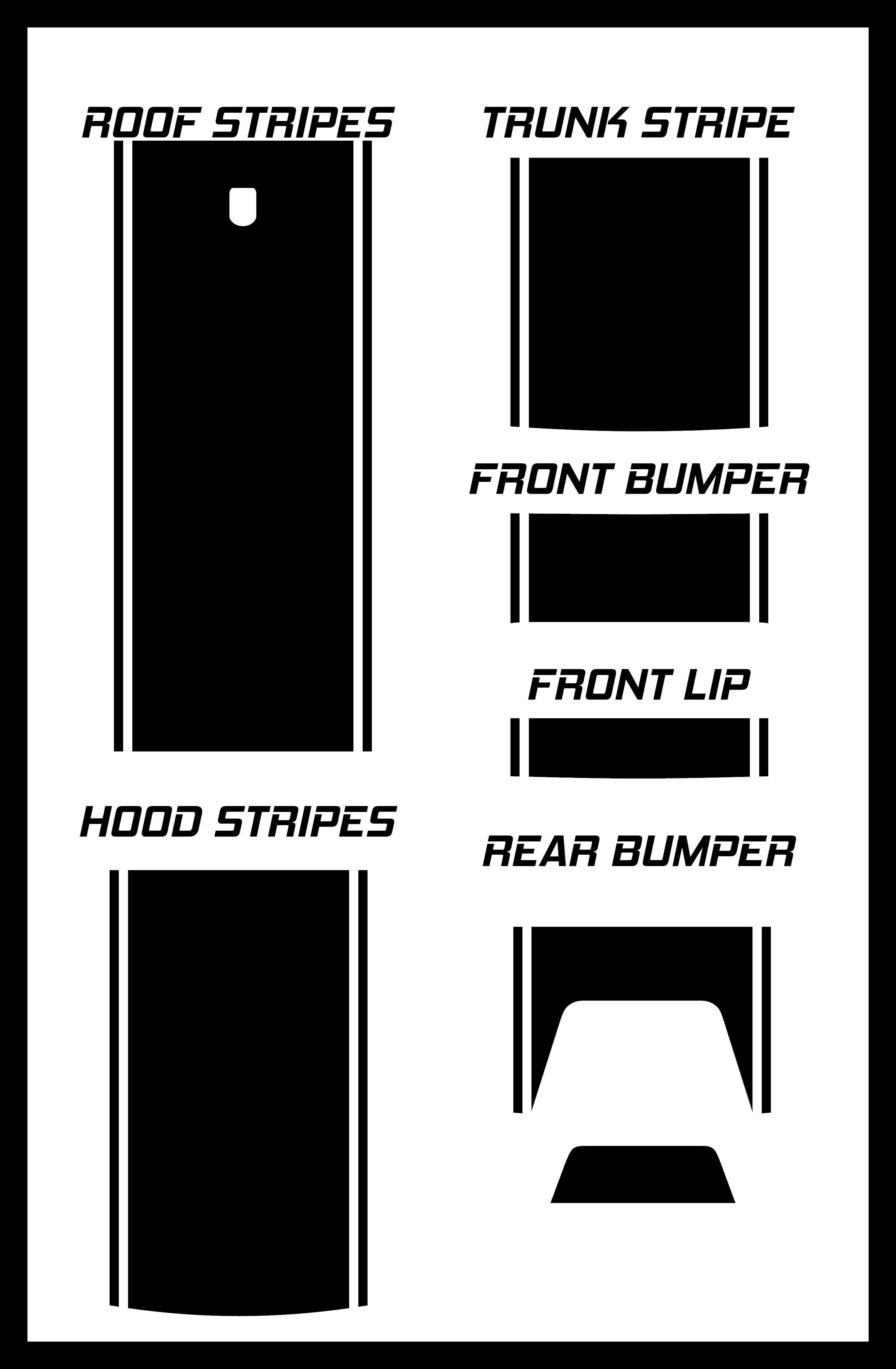 24" Racing Stripes w/pins Self Healing fits Dodge Challenger 2008 to 2022