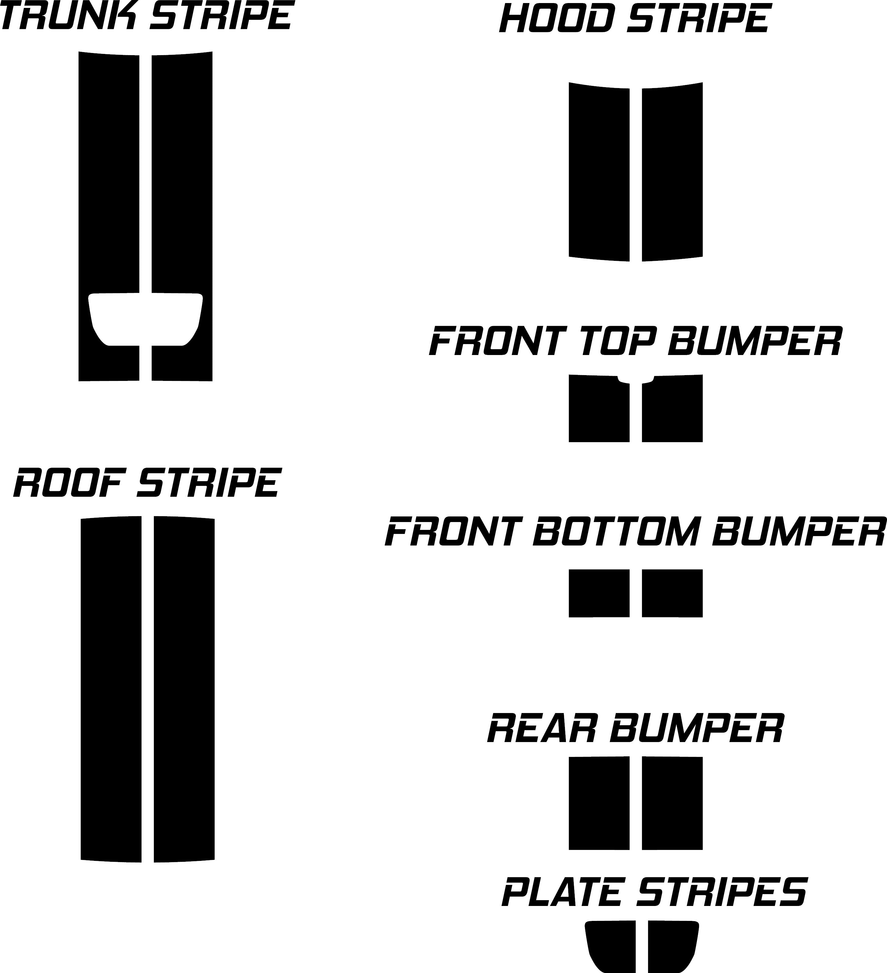 Dual 10" Racing Stripes Self Healing Vinyl fits Honda Civic Coupe 2006 to 2011