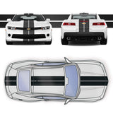 Dual 8" Racing Stripe No Scoop Self Healing Vinyl fits Chevy Camaro 2010 - 2015