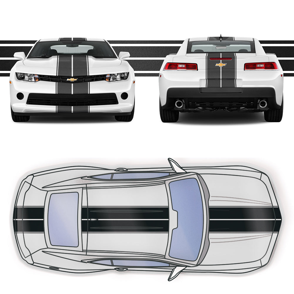 Dual 8" Racing Stripes w/pins NoScoop Self Healing fits Chevy Camaro 2010 - 15