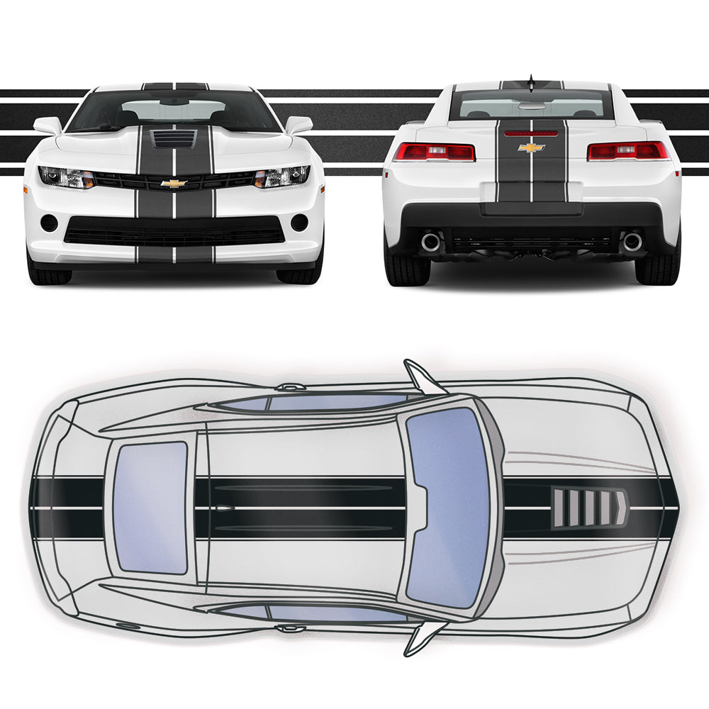 Dual 8" Racing Stripes w/pins Self Healing Vinyl fits Chevy Camaro 2010 to 2015