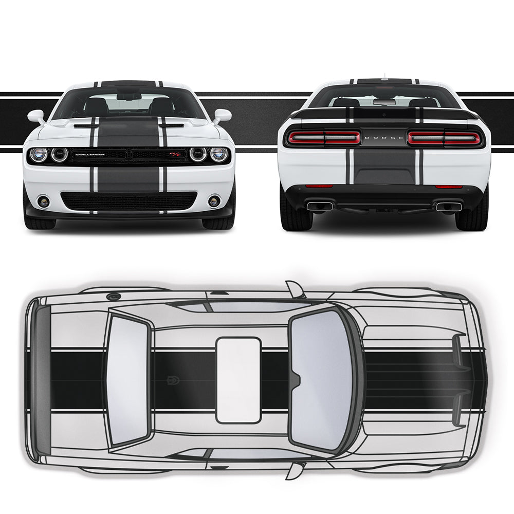 24" Racing Stripe w/pins Self Healing fits Dodge Challenger Hellcat 2018 to 2021