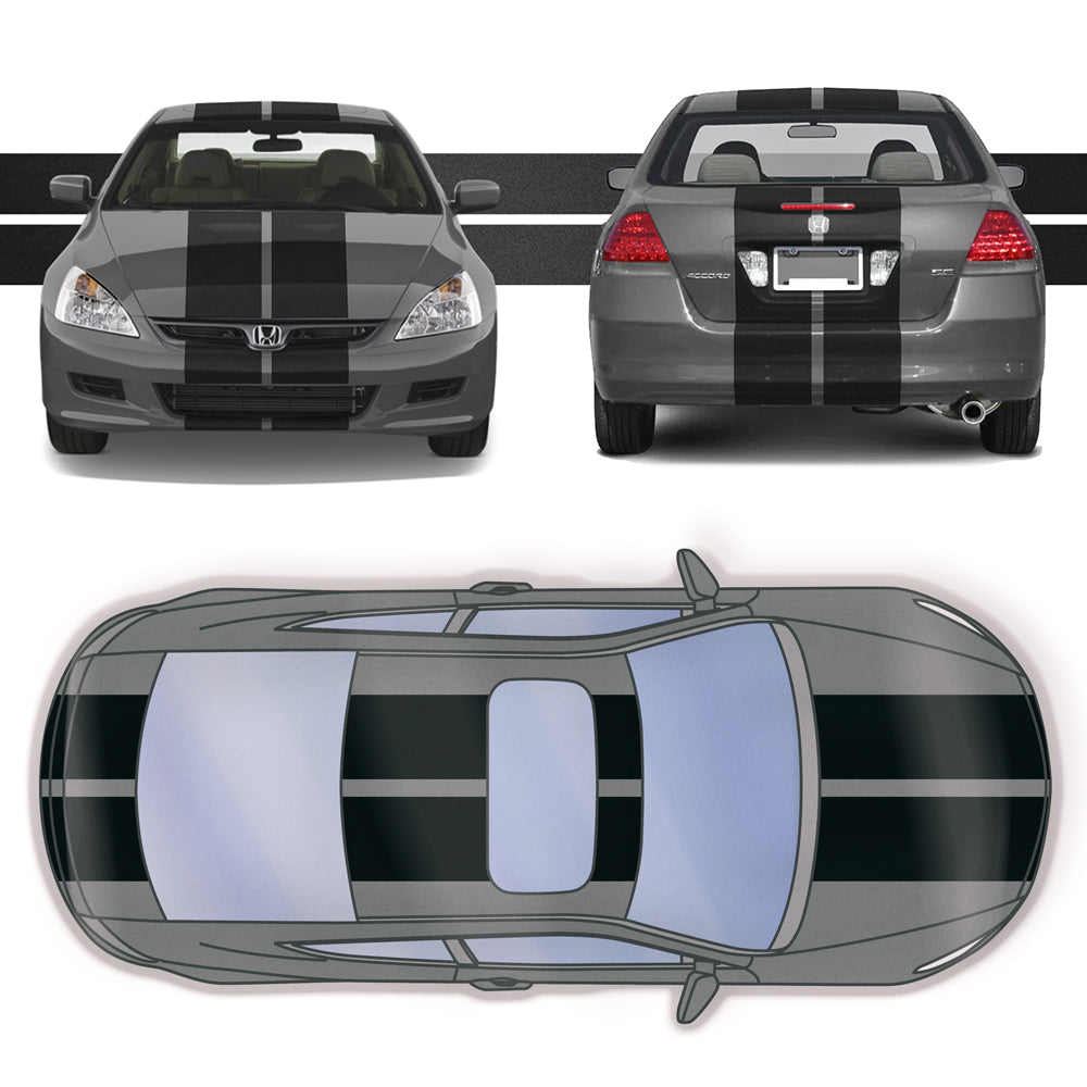 Dual 10" Racing Stripes Self Healing Vinyl fits Honda Accord 2003 to 2007