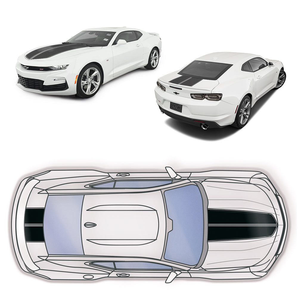 Dual Rally Stripes Self Healing Vinyl fits Chevrolet Camaro 2016 to 2020