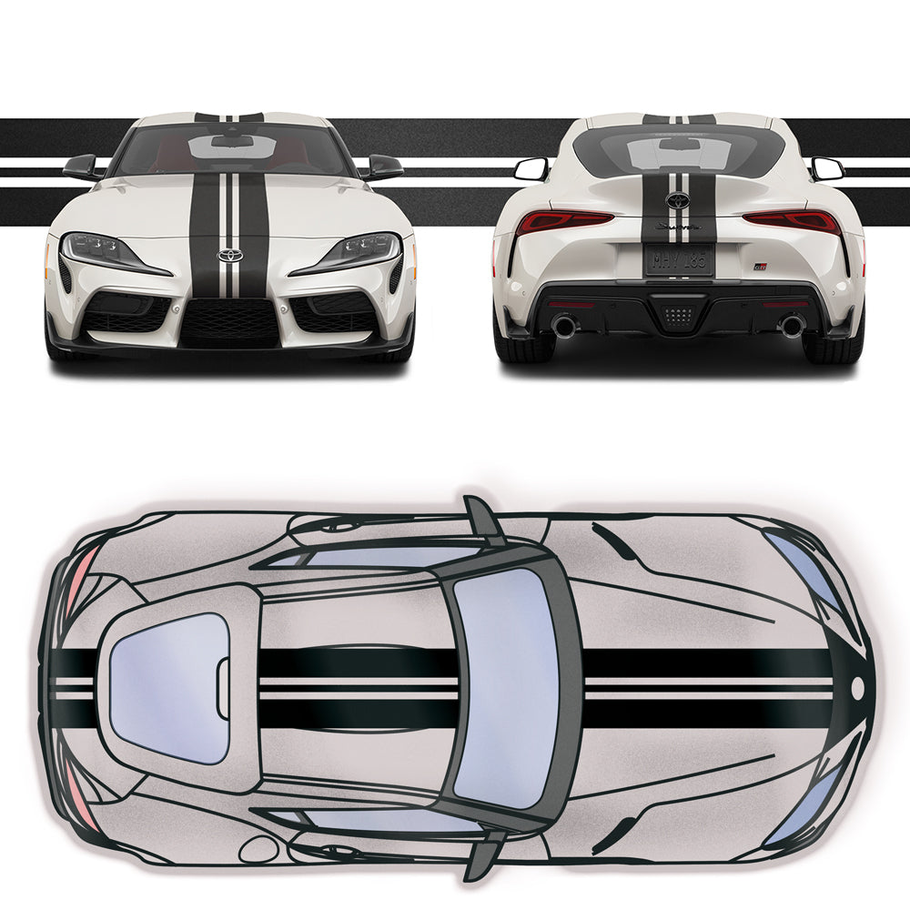 Triple Racing Stripes Self Healing Vinyl fits Toyota Supra 2019+