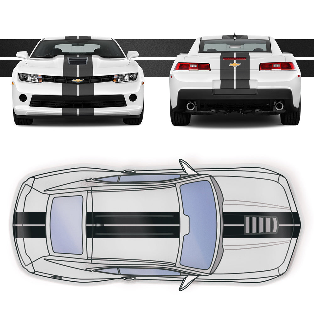Dual 8" Racing Stripes Self Healing Vinyl fits Chevy Camaro 2010 to 2015