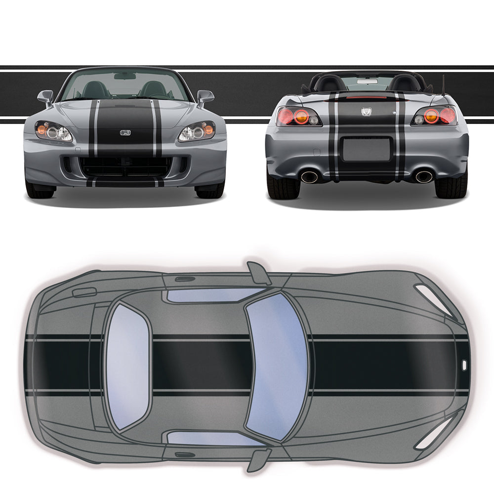 20" Racing Stripes w/pins Self Healing Vinyl fits Honda S2000 2003 to 2009