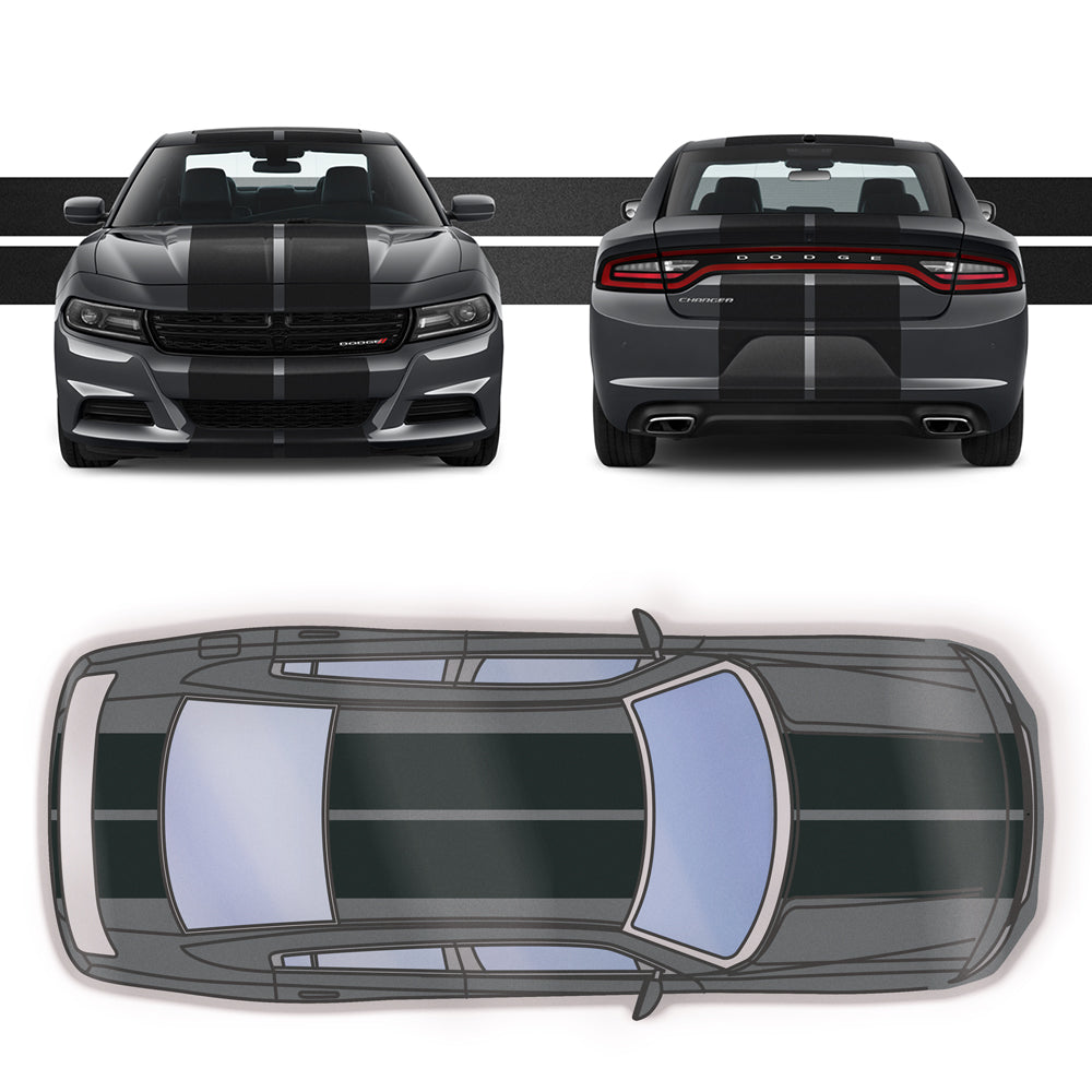 Dual 12" Racing Stripe Self Healing Vinyl fits Dodge Charger 2011 to 2022