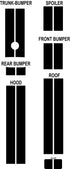 Dual 7" Racing Stripes Self Healing Vinyl fits Ford Mustang 2005 to 2009