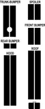 Dual 7" Racing Stripes Self Healing Vinyl fits Ford Mustang 2005 to 2009