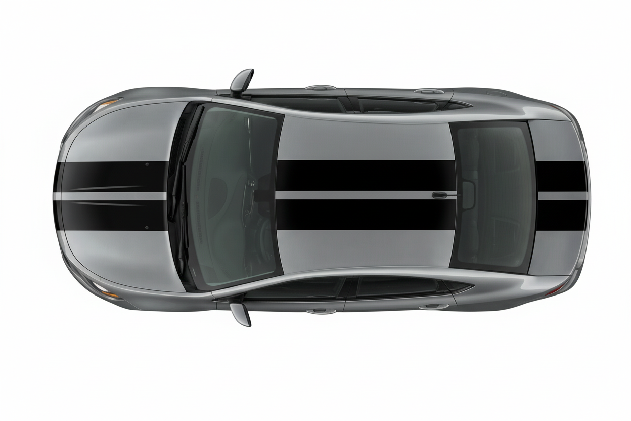 Dual 10" Racing Stripes Air Release Self Healing Vinyl fits Dodge Dart 2012-2016