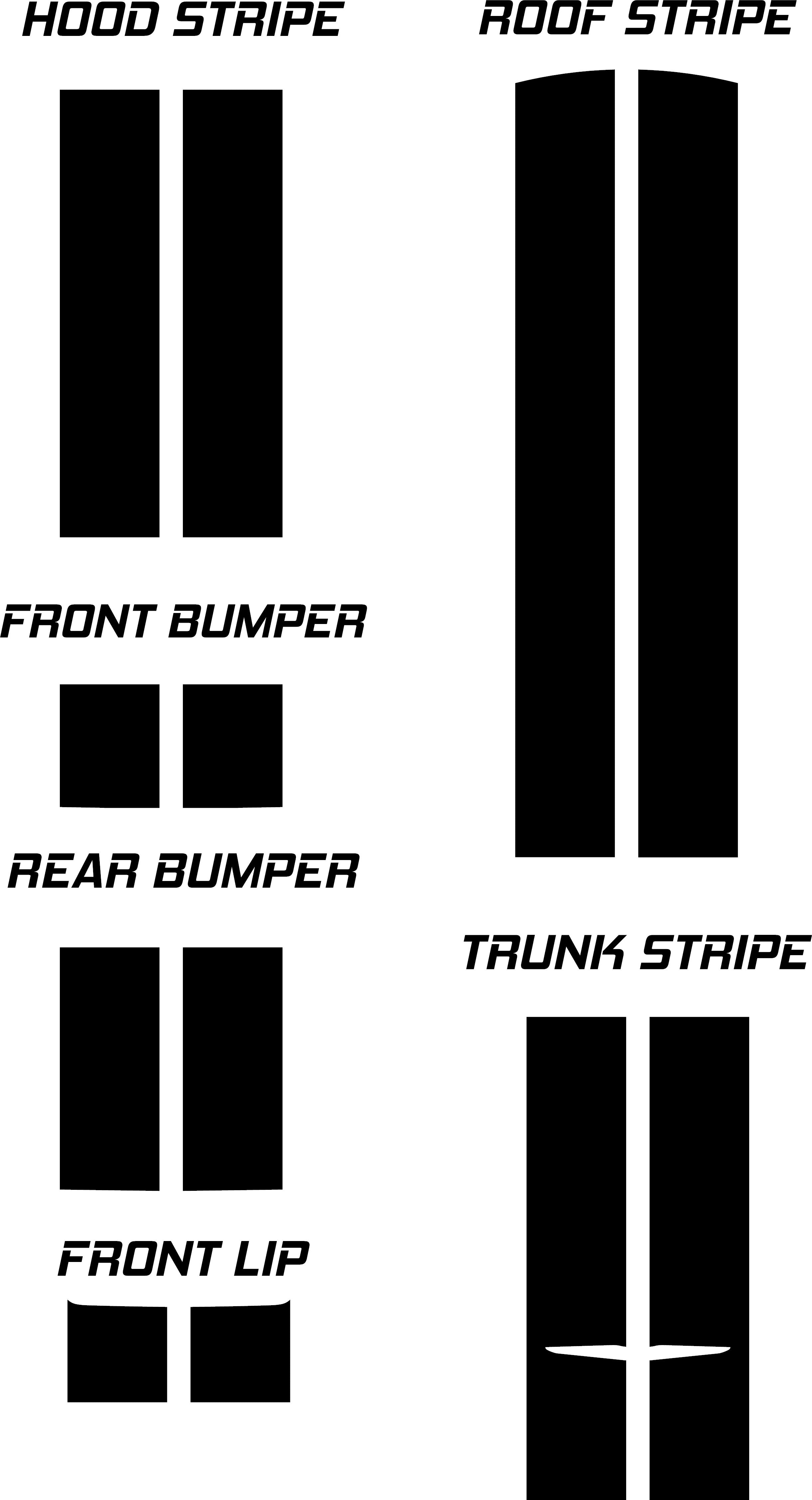 Dual 10" Racing Stripes Self Healing Vinyl fits Chrysler 300 2011 to 2020