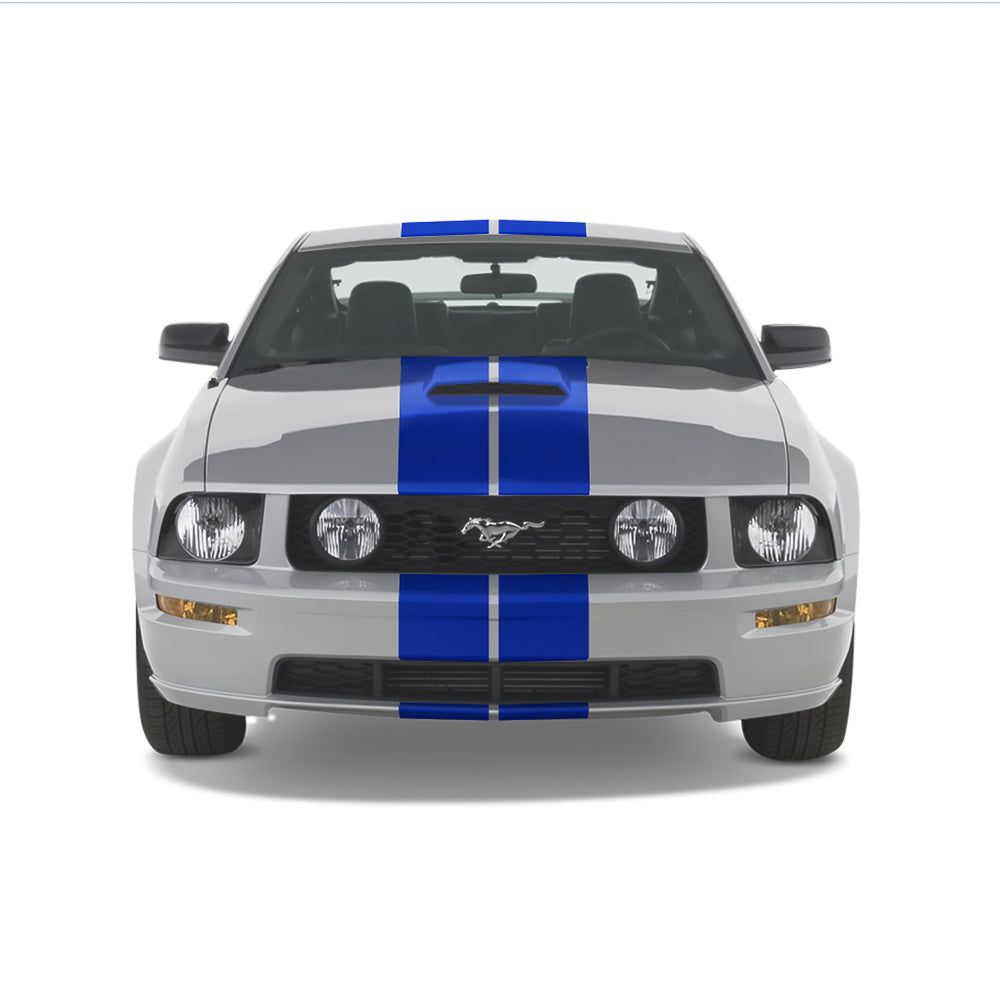 8 Racing Blue Blue Mustang With Racing Stripes