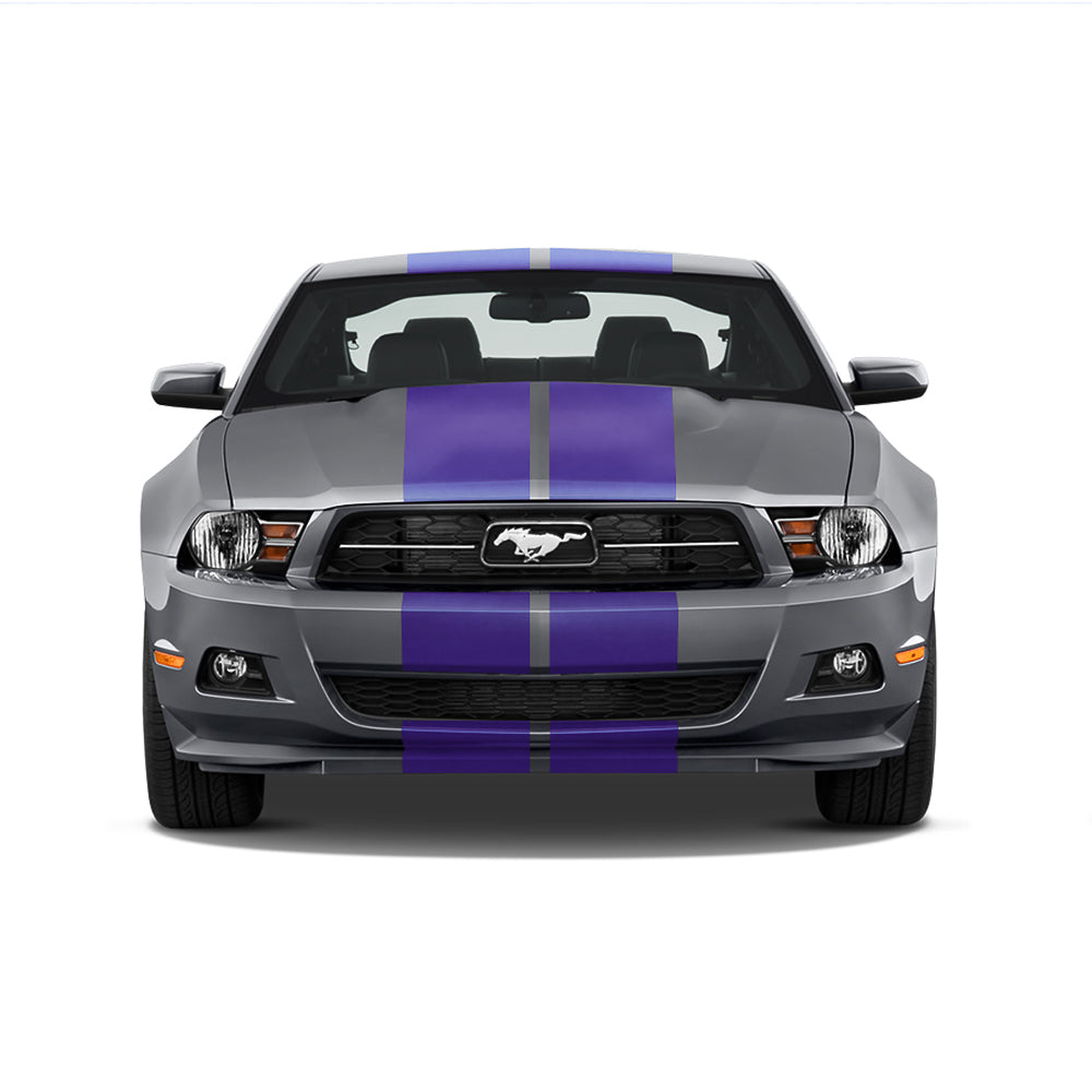 Black Mustang With Purple Stripes