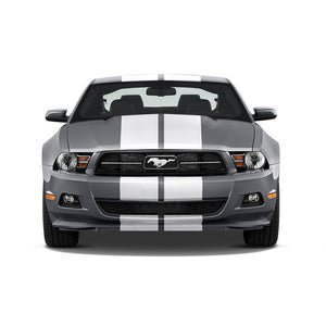 Dual 11" GT 5.0 Racing Stripes w/Skirts [24"] - "fits" - Ford Mustang 2010 to 2014