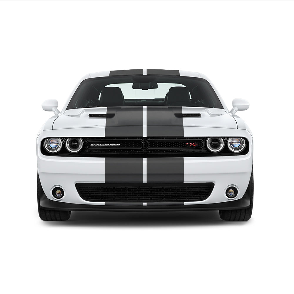 Dual 12" Racing Stripes Air Release fits Dodge Challenger Hellcat 2018 to 2022