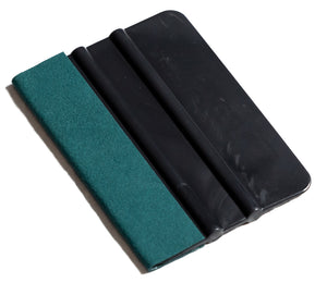 Black 4in x 3in Automotive Vinyl Squeegee with Suede for Decals Wrap Tint Application Tool Scraper Fusion Decals