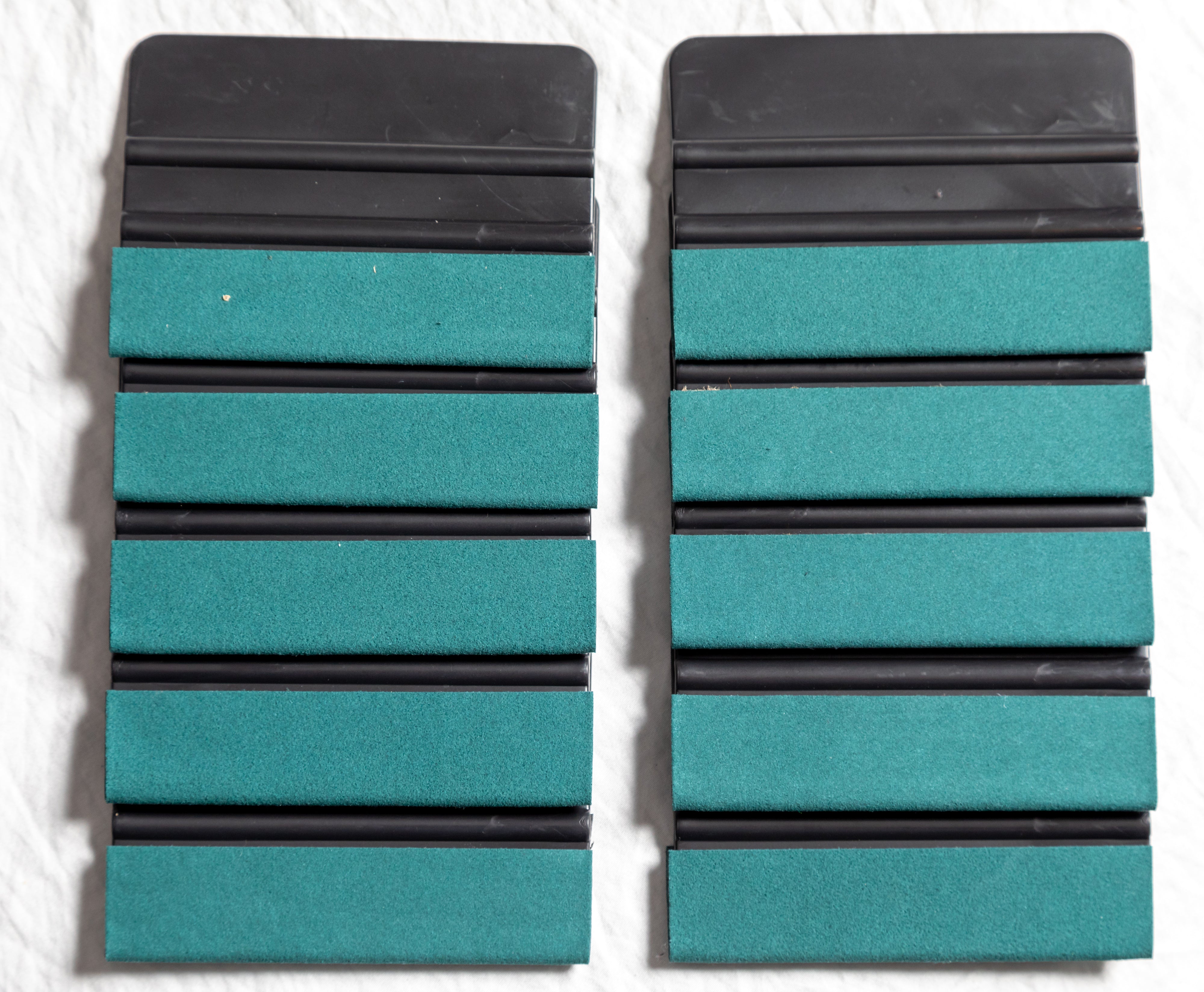 Black 4in x 3in Automotive Vinyl Squeegee with Suede for Decals Wrap Tint Application Tool Scraper Fusion Decals