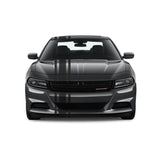 Dual Racing Stripes [3x] 6", 2", 6" x 74" - Vinyl Decals - Fits All Vehicles Fusion Decals