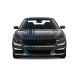 Dual Racing Stripes [3x] 6", 2", 6" x 74" - Vinyl Decals - Fits All Vehicles Fusion Decals