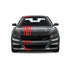 Dual Racing Stripes [3x] 6", 2", 6" x 74" - Vinyl Decals - Fits All Vehicles Fusion Decals