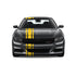 Dual Racing Stripes [3x] 6", 2", 6" x 74" - Vinyl Decals - Fits All Vehicles Fusion Decals