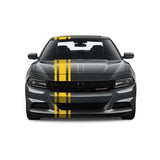 Dual Racing Stripes [3x] 6", 2", 6" x 74" - Vinyl Decals - Fits All Vehicles Fusion Decals